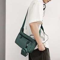 Men's Solid Color Nylon Sewing Thread Zipper Crossbody Bag main image 3