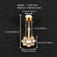 1 Piece Belly Rings Simple Style Solid Color 302 Stainless Steel 316 Stainless Steel  Polishing Plating Inlay Diamond 18K Gold Plated Belly Rings main image 7