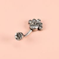 1 Piece Belly Rings Simple Style Solid Color 302 Stainless Steel 316 Stainless Steel  Polishing Plating Inlay Diamond 18K Gold Plated Belly Rings sku image 3