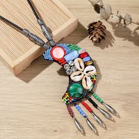 Großhandel Schmuck Retro Bohemien Farbblock Leder Pulloverkette sku image 6