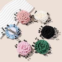 Women's Sweet Solid Color Flower Cloth Flowers Hair Clip main image 2