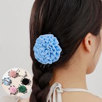 Women's Sweet Solid Color Flower Cloth Flowers Hair Clip main image 1