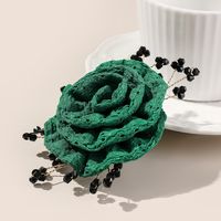 Women's Sweet Solid Color Flower Cloth Flowers Hair Clip sku image 4