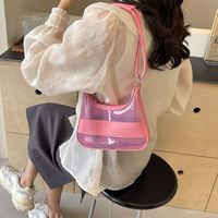Women's Pu Leather Solid Color Preppy Style Classic Style Sewing Thread Zipper Underarm Bag main image 1