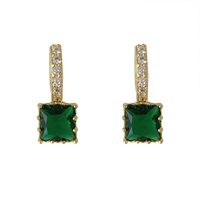 1 Pair Modern Style Sweet Color Block Plating Inlay Copper Copper 18K Gold Plated Drop Earrings main image 2