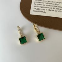 1 Pair Modern Style Sweet Color Block Plating Inlay Copper Copper 18K Gold Plated Drop Earrings main image 5