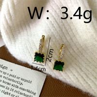 1 Pair Modern Style Sweet Color Block Plating Inlay Copper Copper 18K Gold Plated Drop Earrings sku image 1