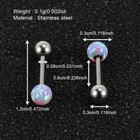 1 Pair Shiny Solid Color Polishing 201 Stainless Steel Gem Ear Studs main image 1