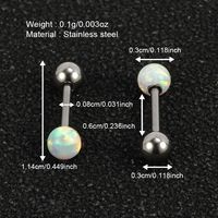 1 Pair Shiny Solid Color Polishing 201 Stainless Steel Gem Ear Studs main image 3