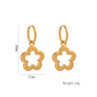 1 Pair Cute Sweet Flower Plating 304 Stainless Steel 18K Gold Plated Drop Earrings main image 5