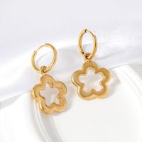 1 Pair Cute Sweet Flower Plating 304 Stainless Steel 18K Gold Plated Drop Earrings main image 4