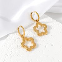 1 Pair Cute Sweet Flower Plating 304 Stainless Steel 18K Gold Plated Drop Earrings main image 1