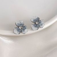 1 Paar Vintage-stil Süss Herzform Blume Schmetterling Kupfer Inlay Strasssteine Ohrringe sku image 4