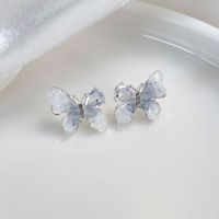 1 Paire Style Simple Style Classique Papillon Incruster Alliage Diamant Dans Les Débris Boucles D'Oreilles sku image 3