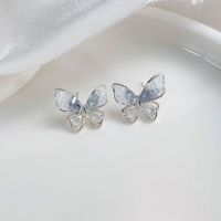 1 Paire Style Simple Style Classique Papillon Incruster Alliage Diamant Dans Les Débris Boucles D'Oreilles sku image 2