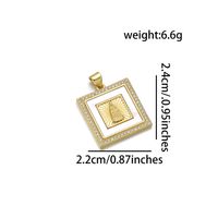 1 Piece Copper Zircon 18K Gold Plated Cross Pendant sku image 1