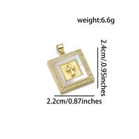 1 Piece Copper Zircon 18K Gold Plated Cross Pendant sku image 3