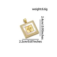 1 Piece Copper Zircon 18K Gold Plated Cross Pendant sku image 4