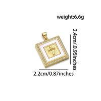 1 Piece Copper Zircon 18K Gold Plated Cross Pendant sku image 5
