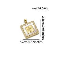 1 Piece Copper Zircon 18K Gold Plated Cross Pendant sku image 6