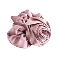 Frau Elegant Klassischer Stil Künstlerisch Rose Tuch Dreidimensional Nähen Falten Haargummi main image 3