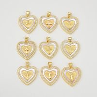 1 Piece Copper 18K Gold Plated Cross Heart Shape Pendant main image 2