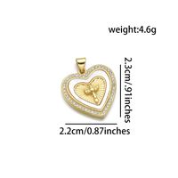 1 Piece Copper 18K Gold Plated Cross Heart Shape Pendant sku image 8