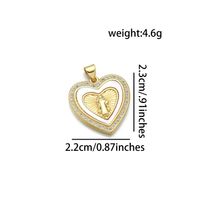 1 Piece Copper 18K Gold Plated Cross Heart Shape Pendant sku image 1