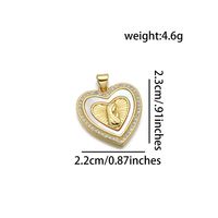 1 Piece Copper 18K Gold Plated Cross Heart Shape Pendant sku image 2