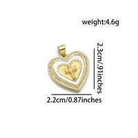 1 Piece Copper 18K Gold Plated Cross Heart Shape Pendant sku image 4