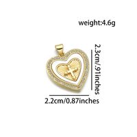 1 Piece Copper 18K Gold Plated Cross Heart Shape Pendant sku image 5