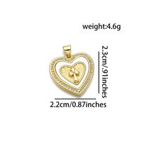 1 Piece Copper 18K Gold Plated Cross Heart Shape Pendant sku image 6