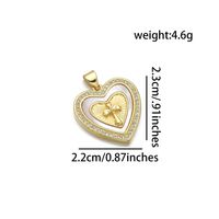 1 Piece Copper 18K Gold Plated Cross Heart Shape Pendant sku image 7