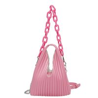 Women's Pu Leather Solid Color Classic Style Sewing Thread Magnetic Buckle Shoulder Bag sku image 3