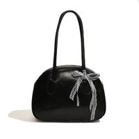 Mujeres Pu Color Sólido Estilo Clásico Hilo De Coser Cremallera Bolsas De Hombro sku image 1