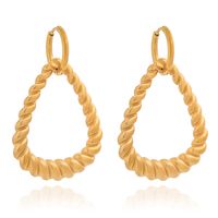 1 Paire Style Simple Style Classique Triangle Placage Acier Inoxydable 304 Plaqué Or 18K Boucles D'oreilles main image 6