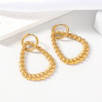 1 Pair Simple Style Classic Style Triangle Plating 304 Stainless Steel 18K Gold Plated Drop Earrings main image 1