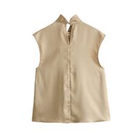 Women's Blouse Sleeveless Blouses Button Streetwear Solid Color main image 4