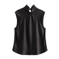 Women's Blouse Sleeveless Blouses Button Streetwear Solid Color main image 1