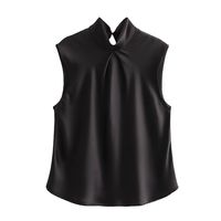 Women's Blouse Sleeveless Blouses Button Streetwear Solid Color main image 6