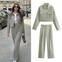 Holiday Daily Women's Streetwear Solid Color Polyester Pocket Pants Sets Pants Sets main image 1