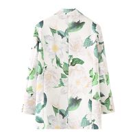 Women's Long Sleeve Blazers Printing Pocket Streetwear Leaves Flower main image 2