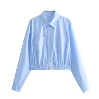 Women's Blouse Long Sleeve Blouses Pocket Streetwear Solid Color main image 2