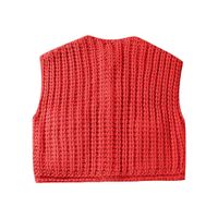 Women's Sleeveless Sweaters & Cardigans Pocket Rib-Knit Streetwear Solid Color main image 4
