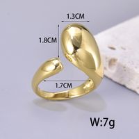 Simple Style Solid Color Titanium Steel 18K Gold Plated Open Rings In Bulk main image 2