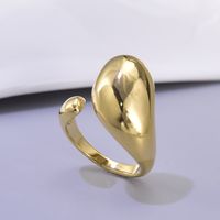 Simple Style Solid Color Titanium Steel 18K Gold Plated Open Rings In Bulk sku image 2