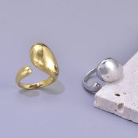 Simple Style Solid Color Titanium Steel 18K Gold Plated Open Rings In Bulk main image 1