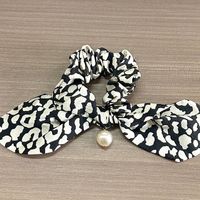 Women's Elegant Retro Artistic Argyle Chains Print Cloth Printing Hair Tie sku image 6