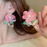 1 Pair Casual Elegant Flower Flowers Glass Ear Studs main image 1