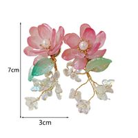 1 Pair Casual Elegant Flower Flowers Glass Ear Studs main image 5